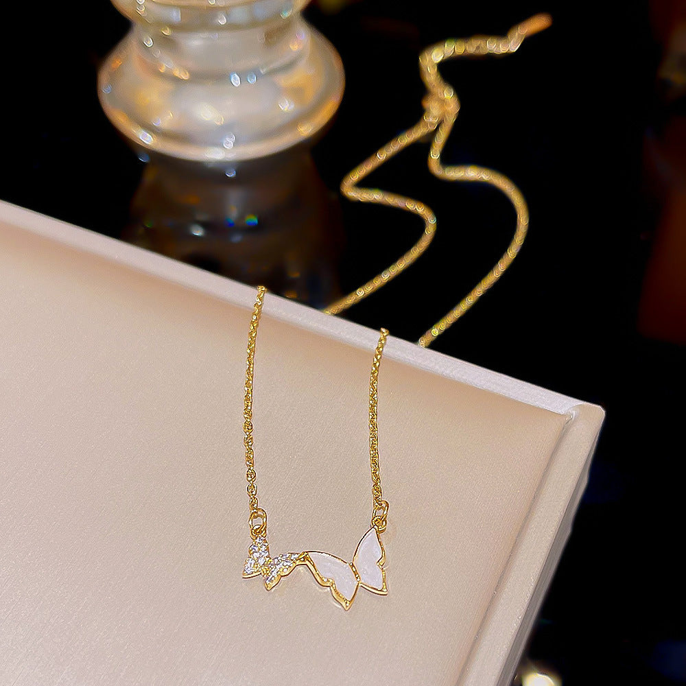 Women's Bow Zircon Clavicle Chain Titanium Steel Necklaces