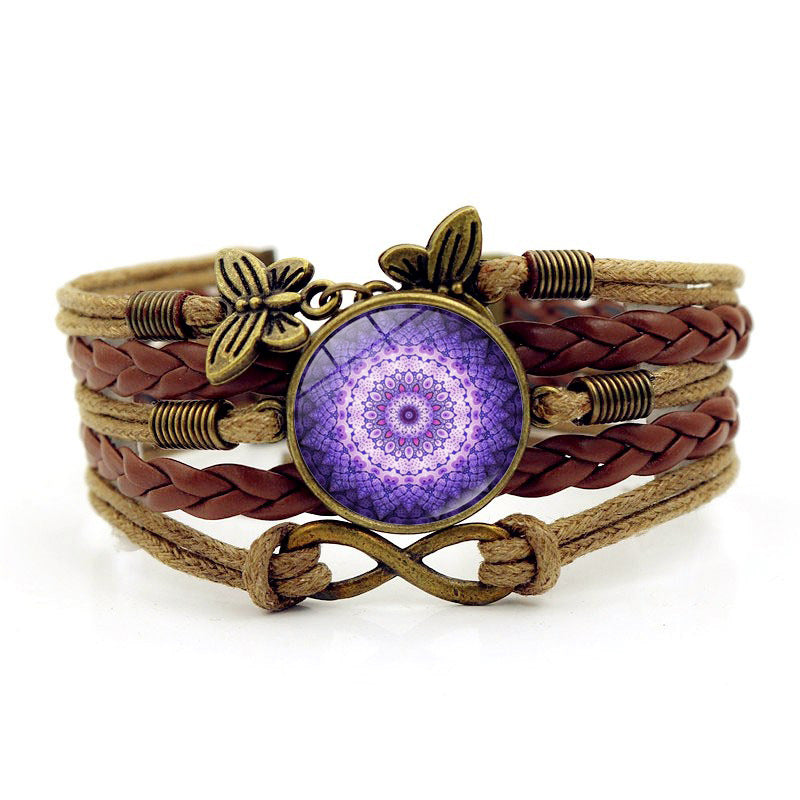 Life Female Butterfly Infinite Symbol Retro Woven Hand Jewelry Bracelets