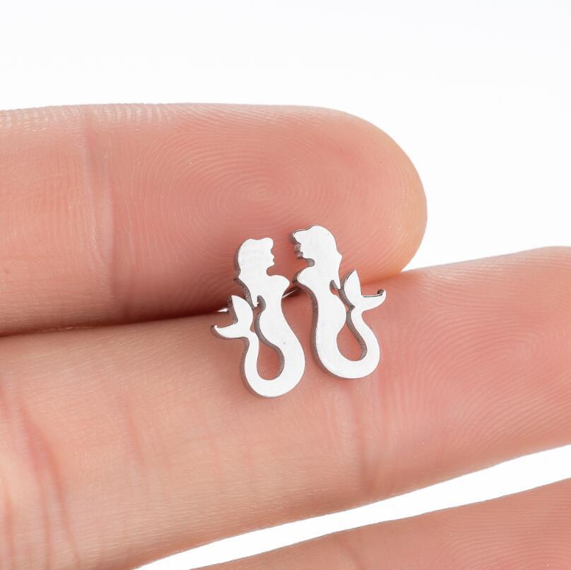 Summer Small Ear Fashion Mermaid Bone Earrings