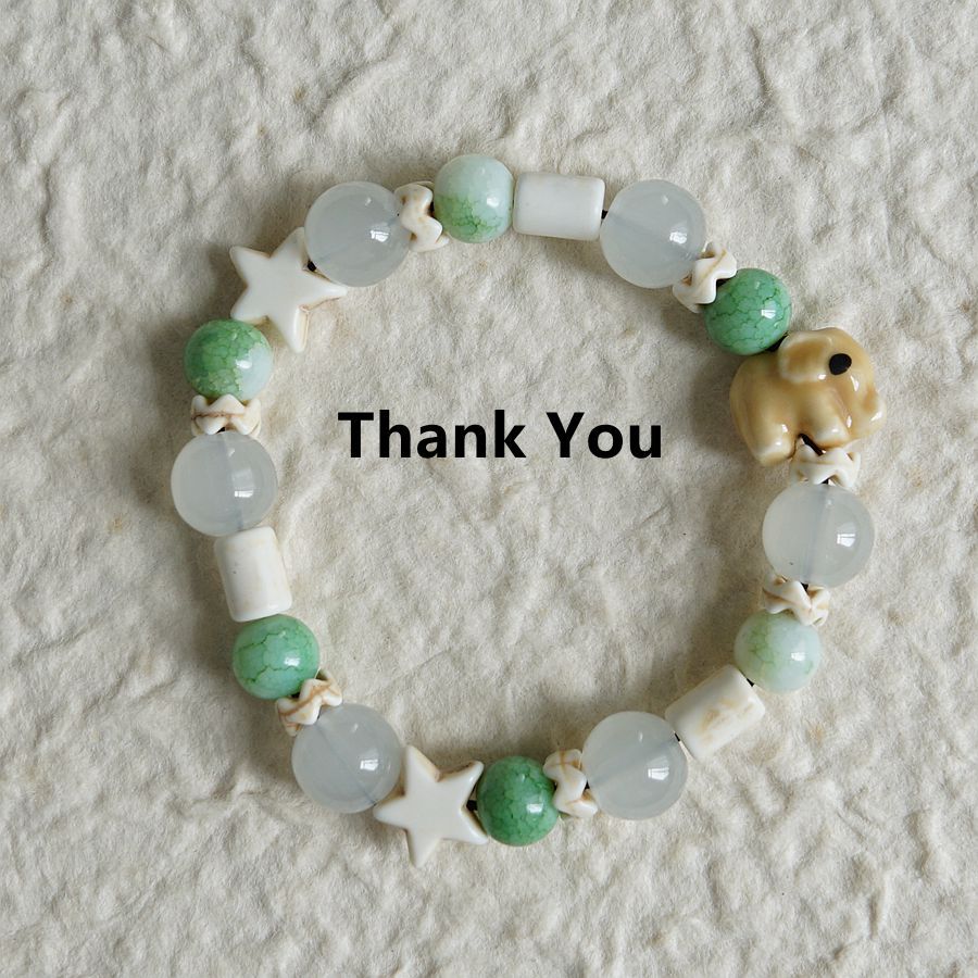 Ceramic Ornament Sweet Elephant Series Artistic High Bracelets