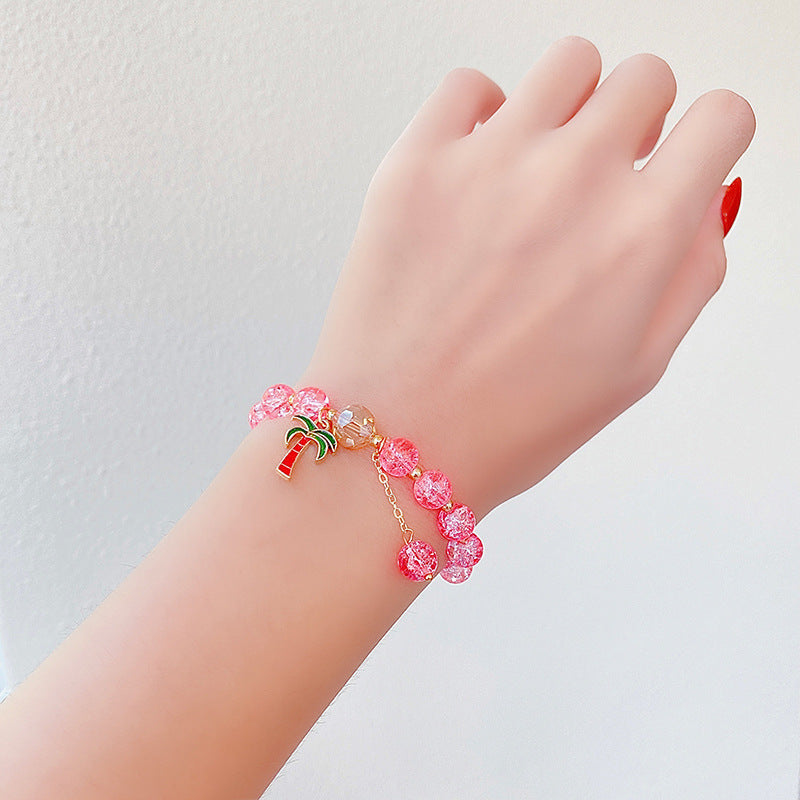 Hand Beading Glass Cute Princess Cartoon Bracelets
