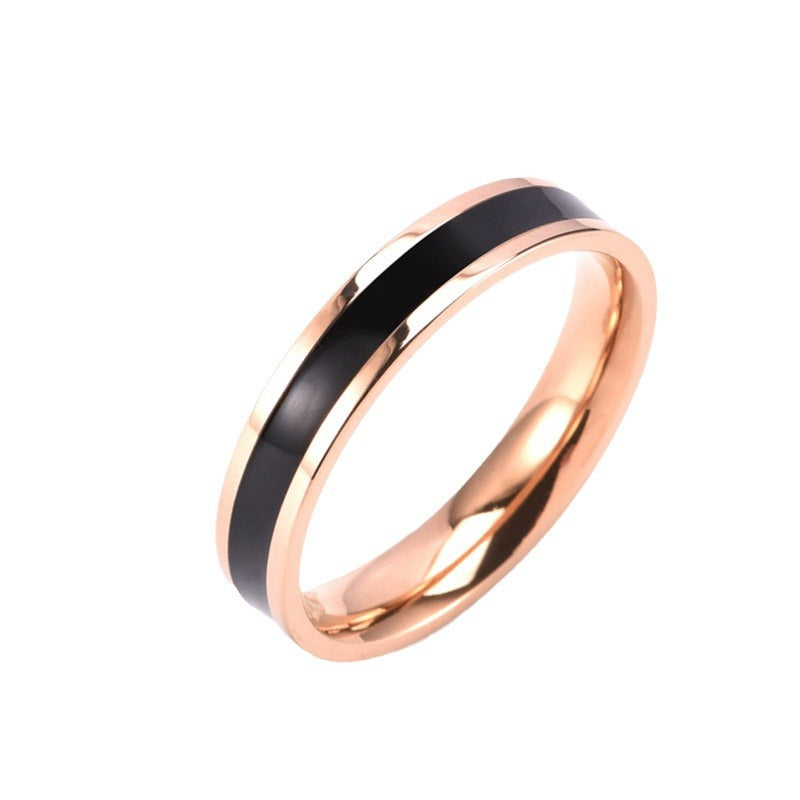 Epoxy Black White Lovers Female Fashion Personalized Design Rings