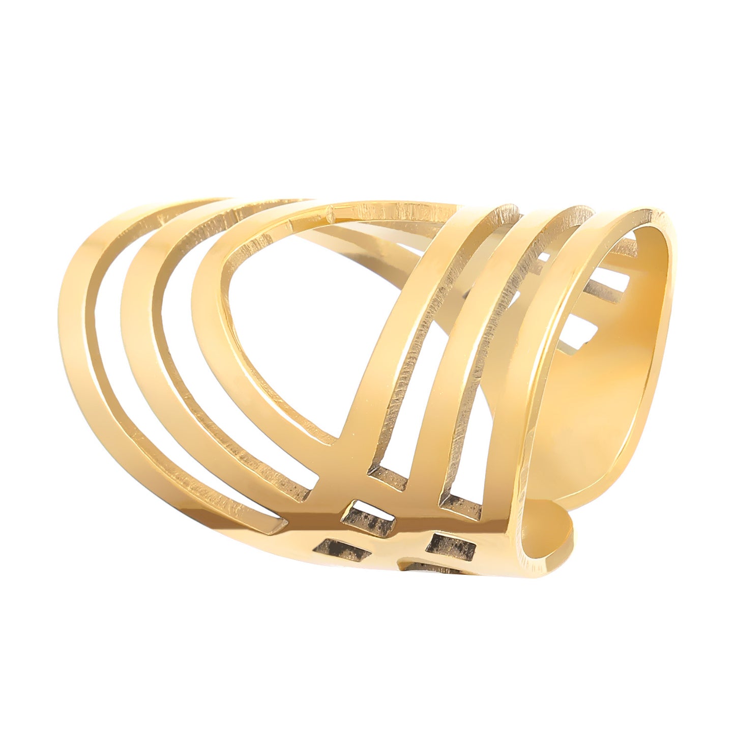 Advanced Exaggerated Stainless Steel Female Flower Rings