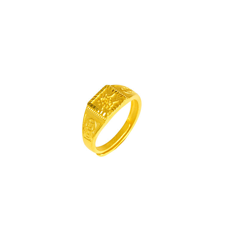 Men's Alloy Fashion Exquisite Texture Opening Jewelry Rings