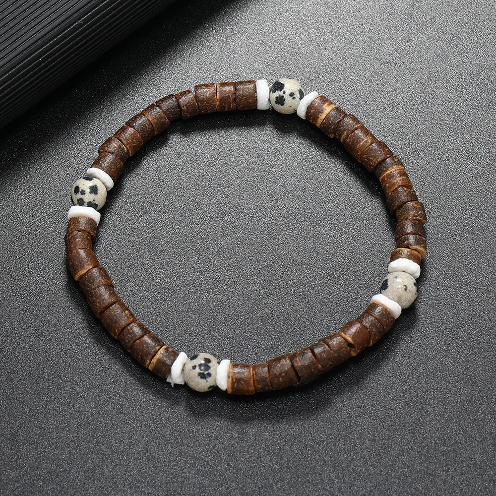 Ornament Simple Coconut Shell Natural Turquoise Bracelets