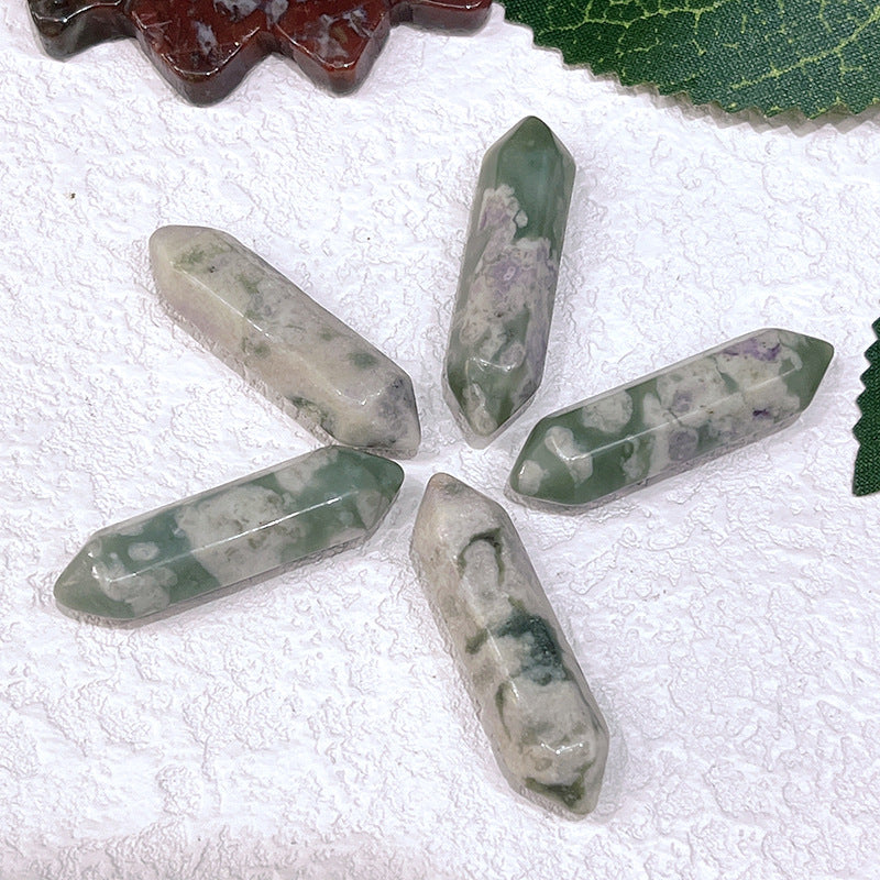 Stone Crystal Bullet Double Pointed Hexagon Prism Pendants