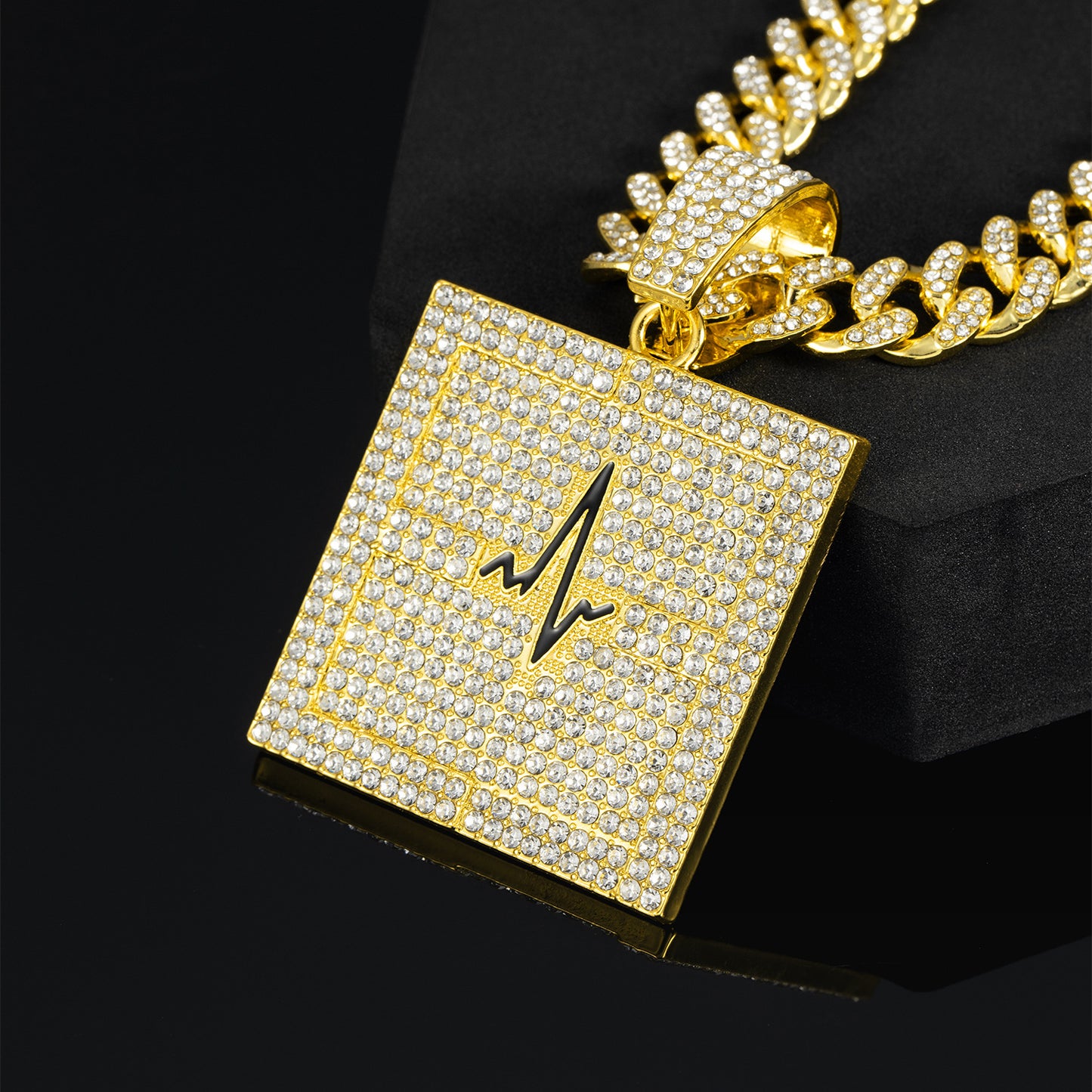 Men's Full Diamond Cuban Link Chain Hip Necklaces
