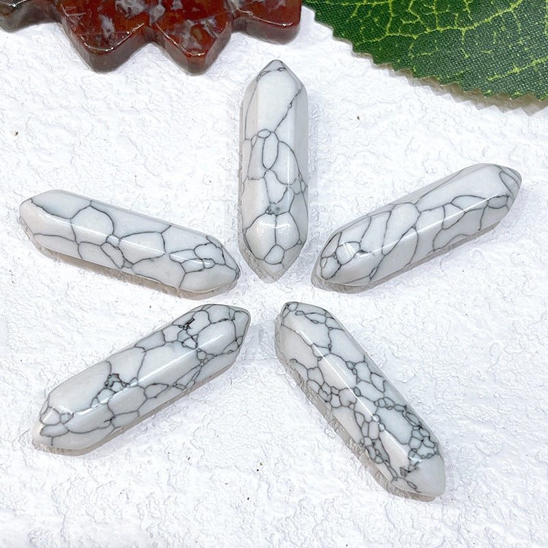 Stone Crystal Bullet Double Pointed Hexagon Prism Pendants
