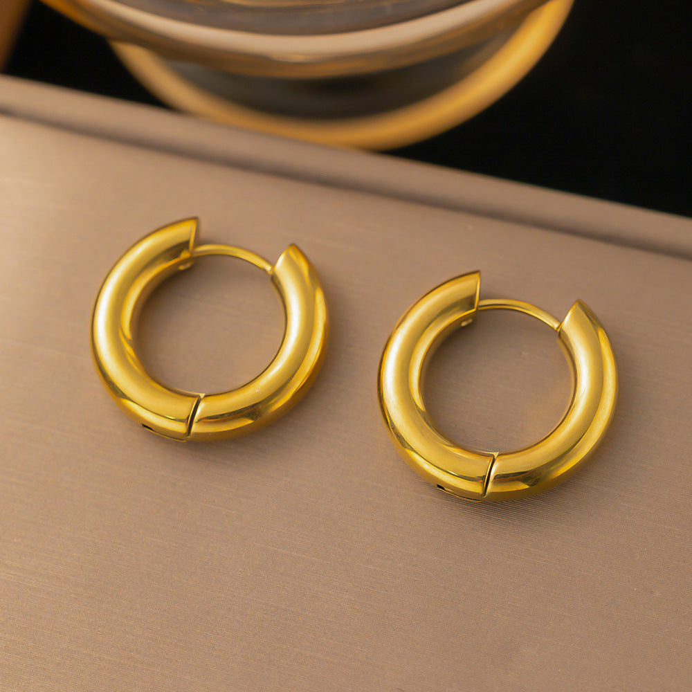 Women's Simple Popular Jewelry Stainless Steel Shaped Stitching Earrings