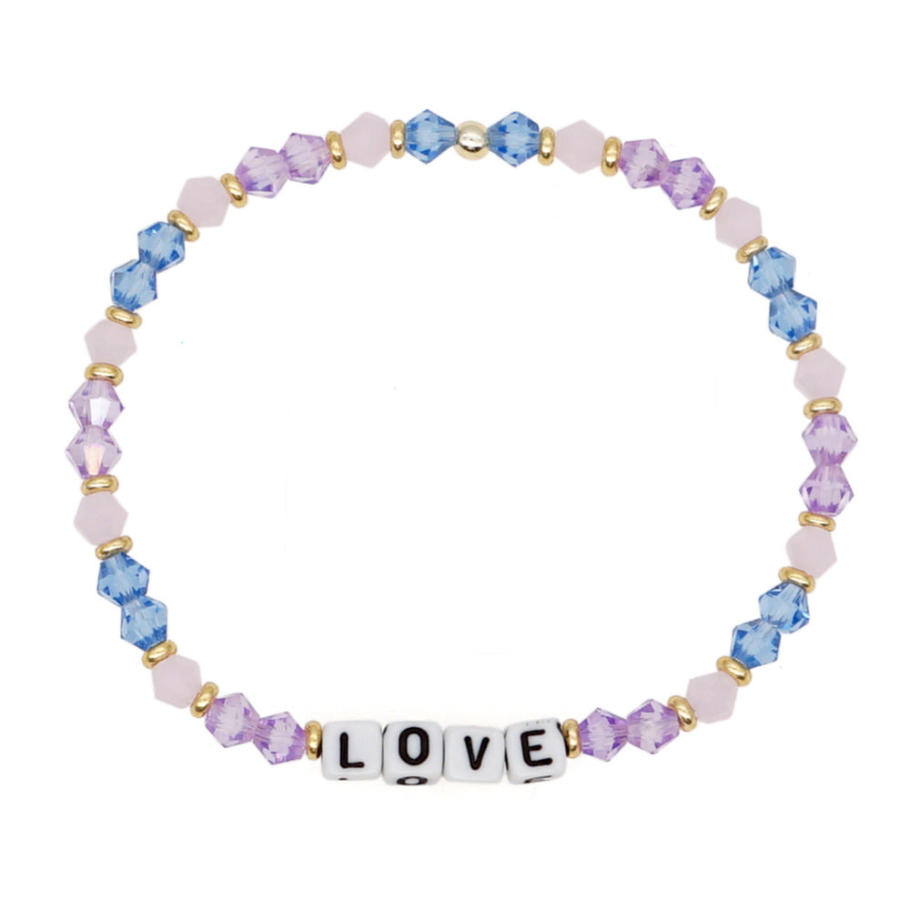 Women's Bohemian Style Crystal Letter Simple Personality Bracelets