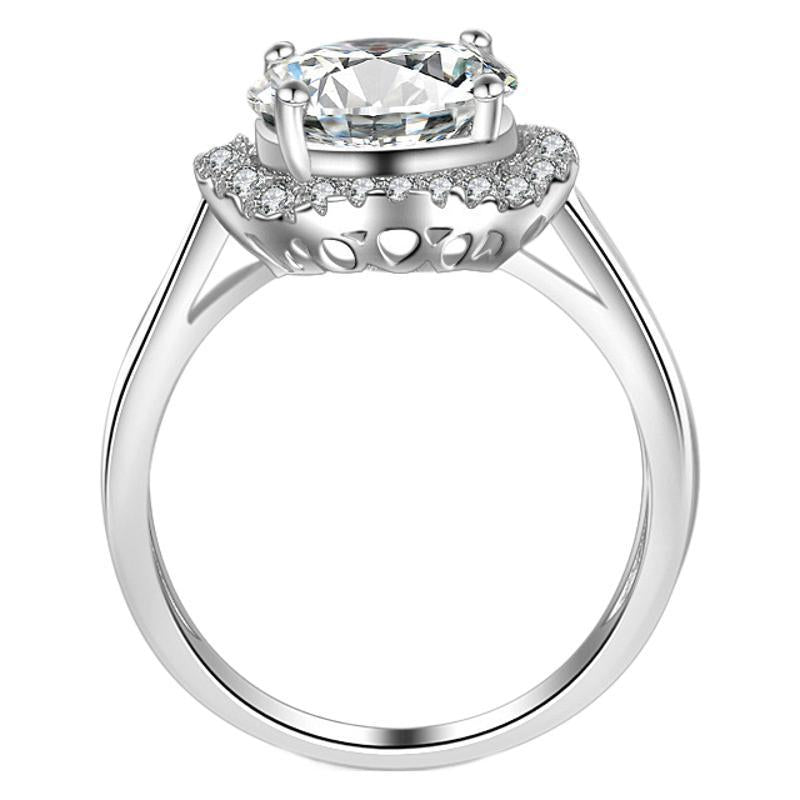 Sterling Sier Moissanite Karat Female White Gold Plated Starry Rings