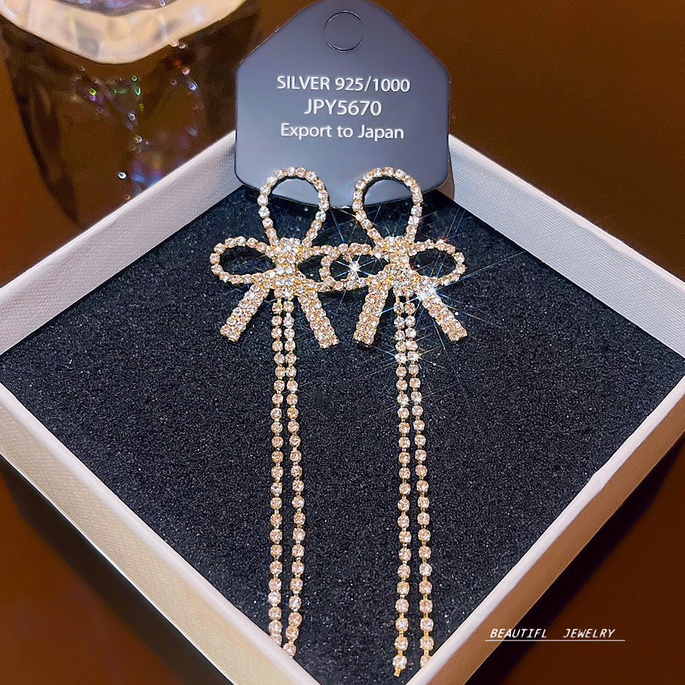 Women's Zircon Tassel High-grade Light Luxury Delicate Earrings