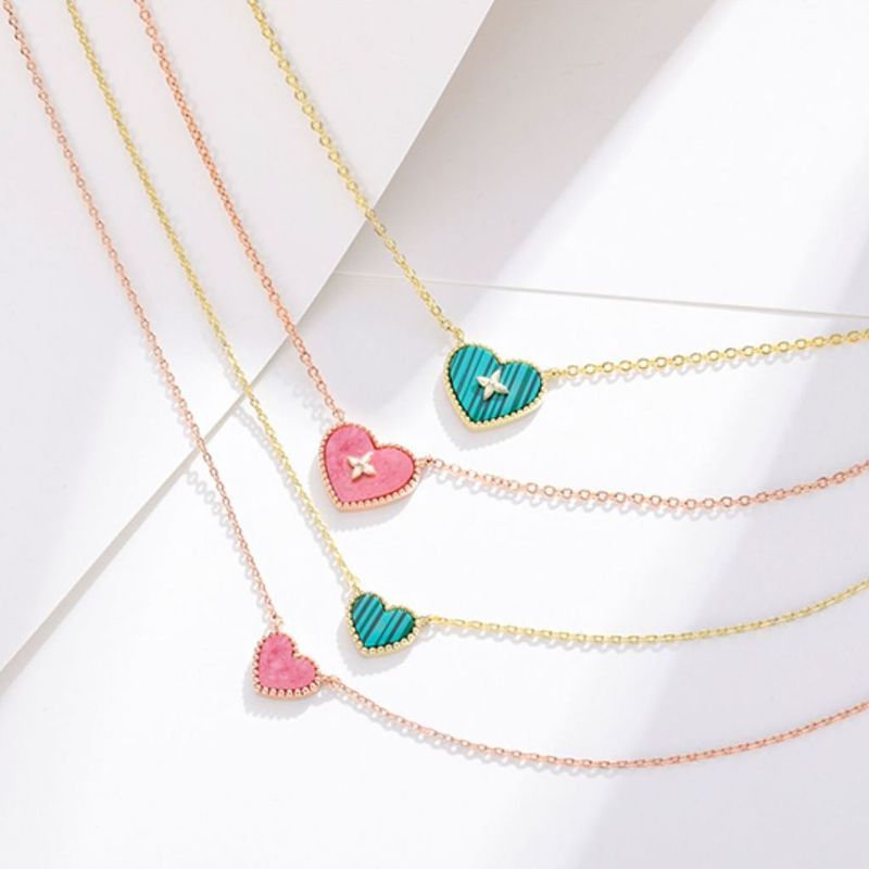 Two-color Shell Love Female Light Luxury Temperament Sweetheart Necklaces