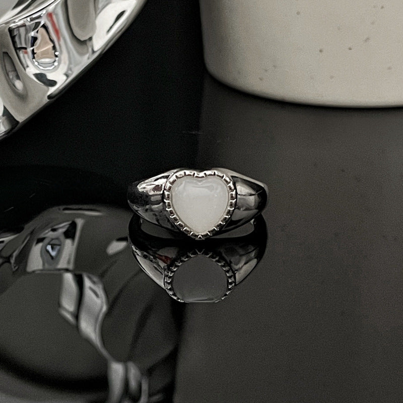 Asterism Simple Opal Stylish Opening Female Niche Design Light Rings