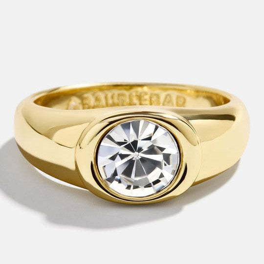 Gold Inlaid Zircon Simple Light Luxury High-grade Ornament Rings