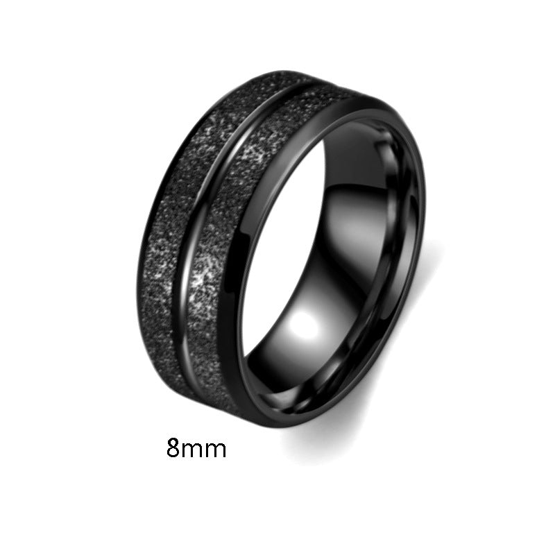 Titanium Steel Frosted Couple Classic Fashion Valentine's Day Rings