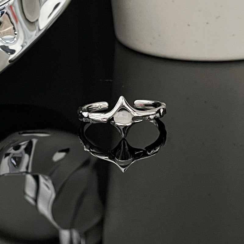 Asterism Simple Opal Stylish Opening Female Niche Design Light Rings