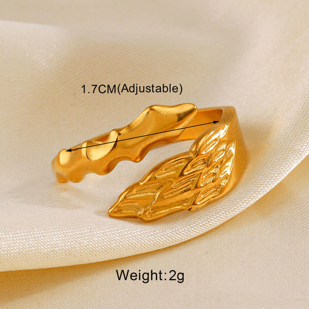 Pattern Heart-shaped Open Female Personality Wide Face Rings