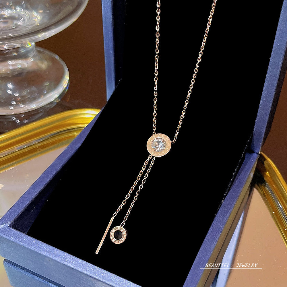 Women's Bow Zircon Clavicle Chain Titanium Steel Necklaces