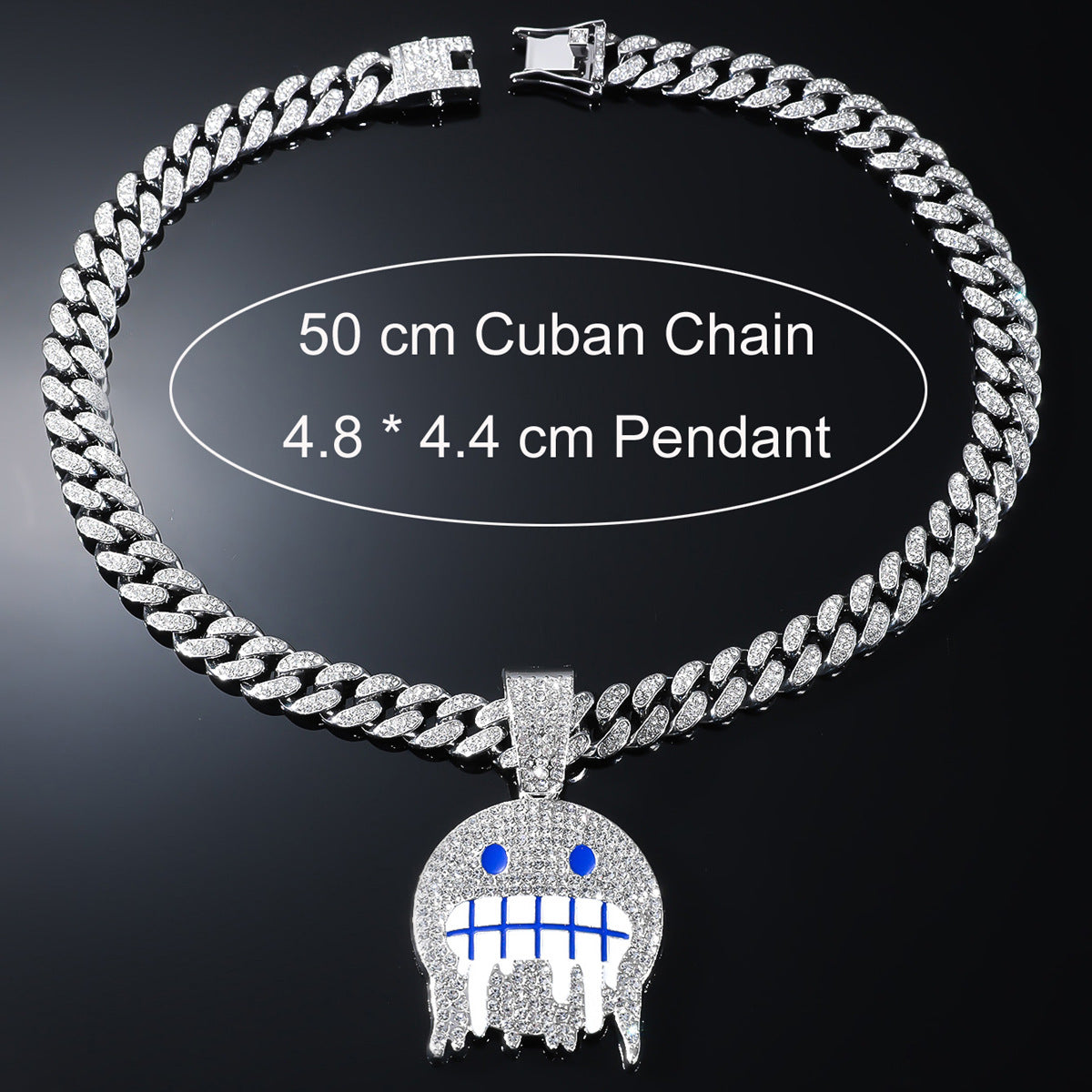 Men's Ice Face Expression Cuban Link Chain Pendants