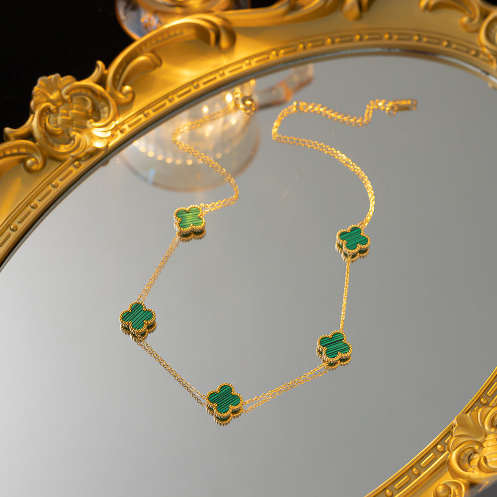 Belly Double-sided Fritillary Real Gold Plating Necklaces