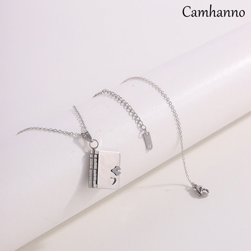 Titanium Steel Love Letter Open Couple Necklaces