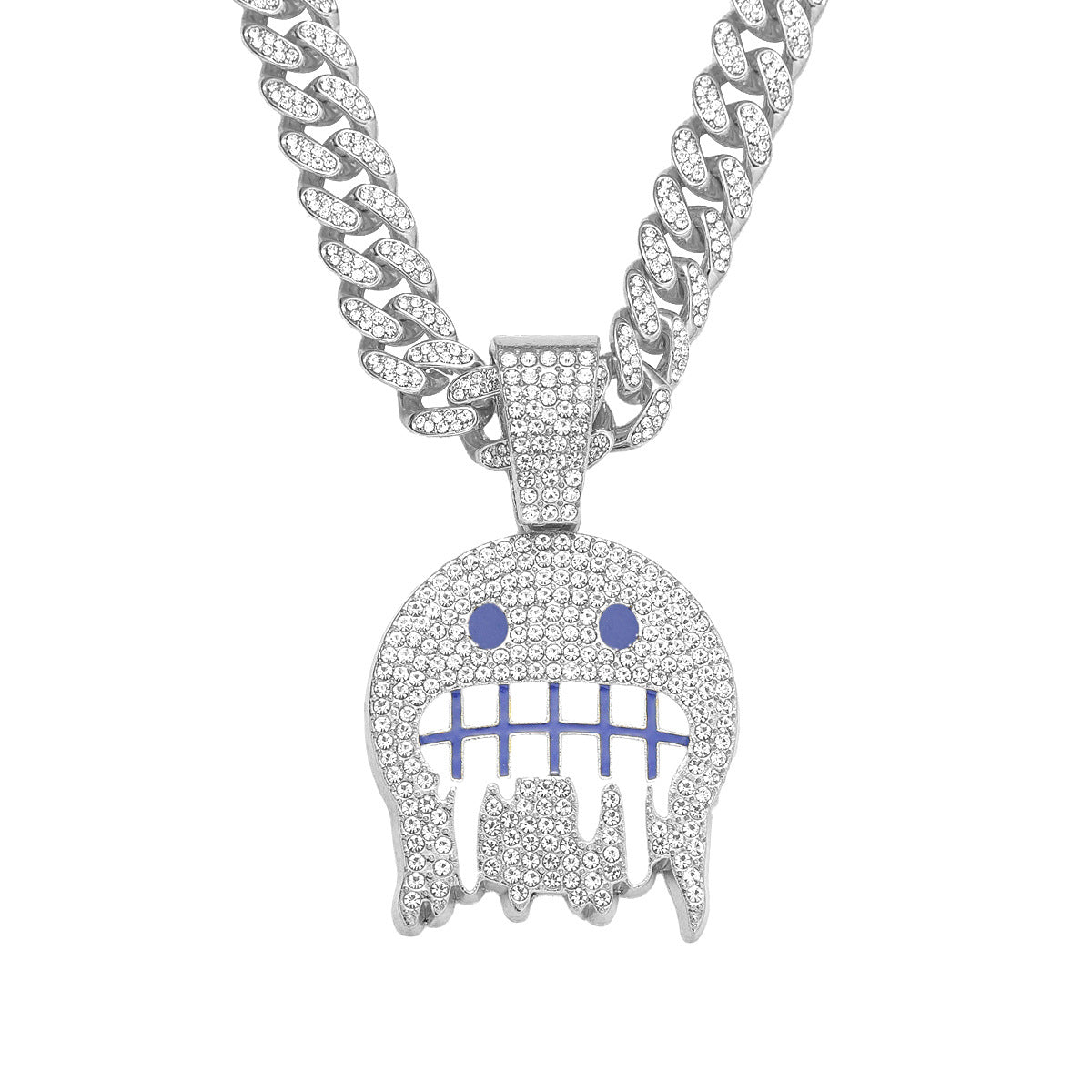 Men's Ice Face Expression Cuban Link Chain Pendants