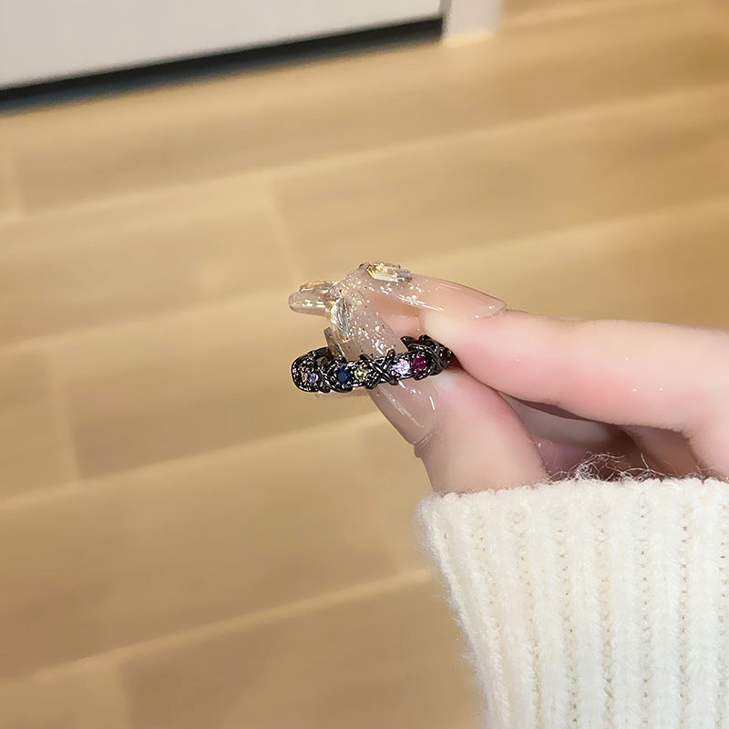 Women's Retro Affordable Luxury Cross Kaleidoscope Colorful Rings