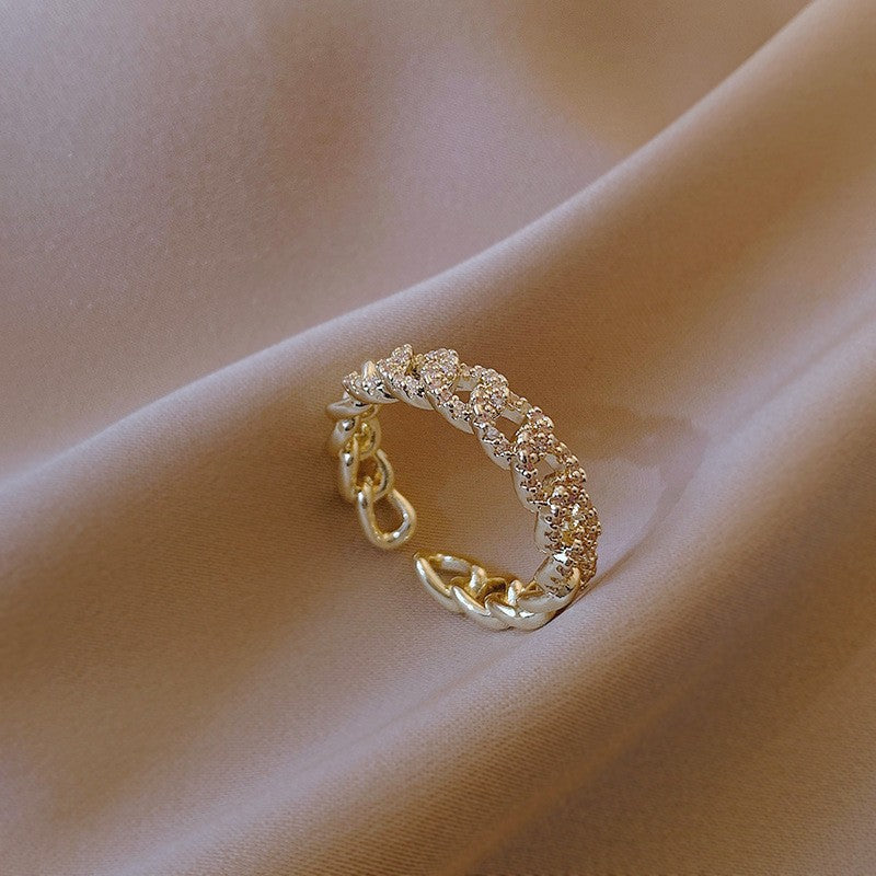 Pearl Zircon Letter Open Special Interest Light Rings