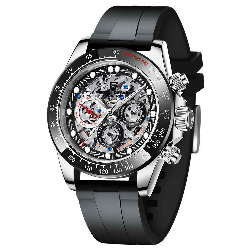 Men's Watch Automatic Hollow Movement Stainless Steel Mechanical Watches