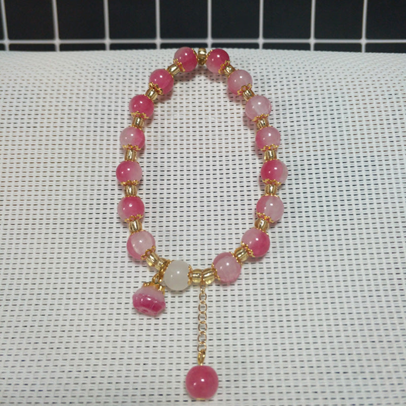 Glazed Gradient Peach Color Ice Crack Bracelets