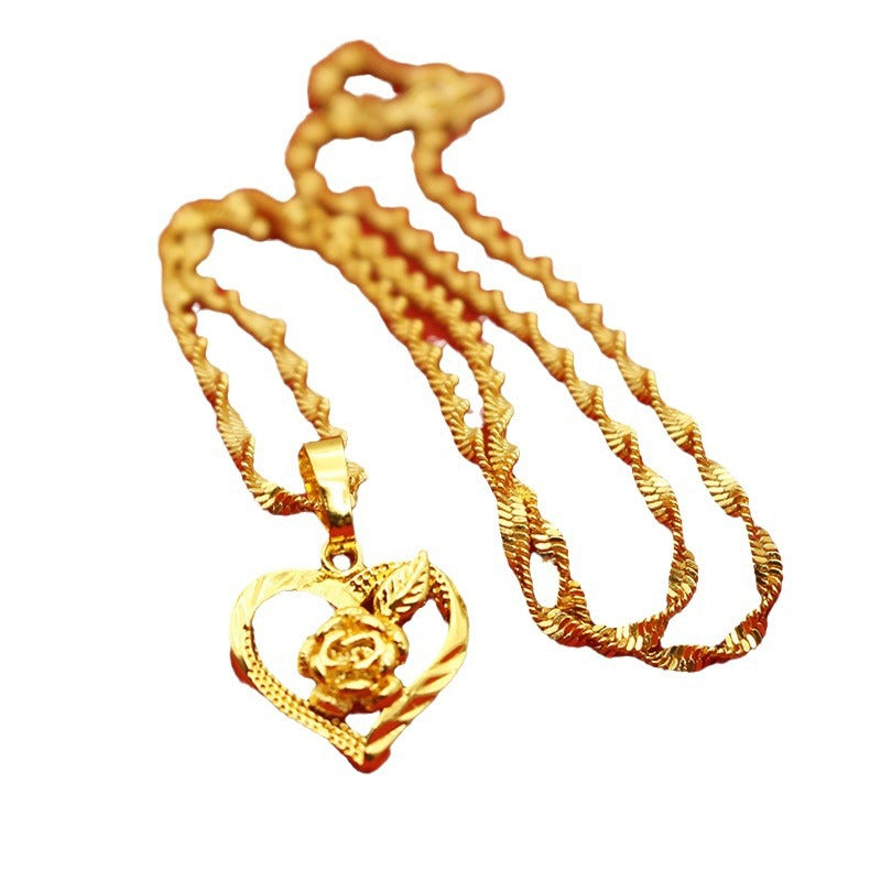Women's Plated Water Ripple Clavicle Chain No Color Pendants