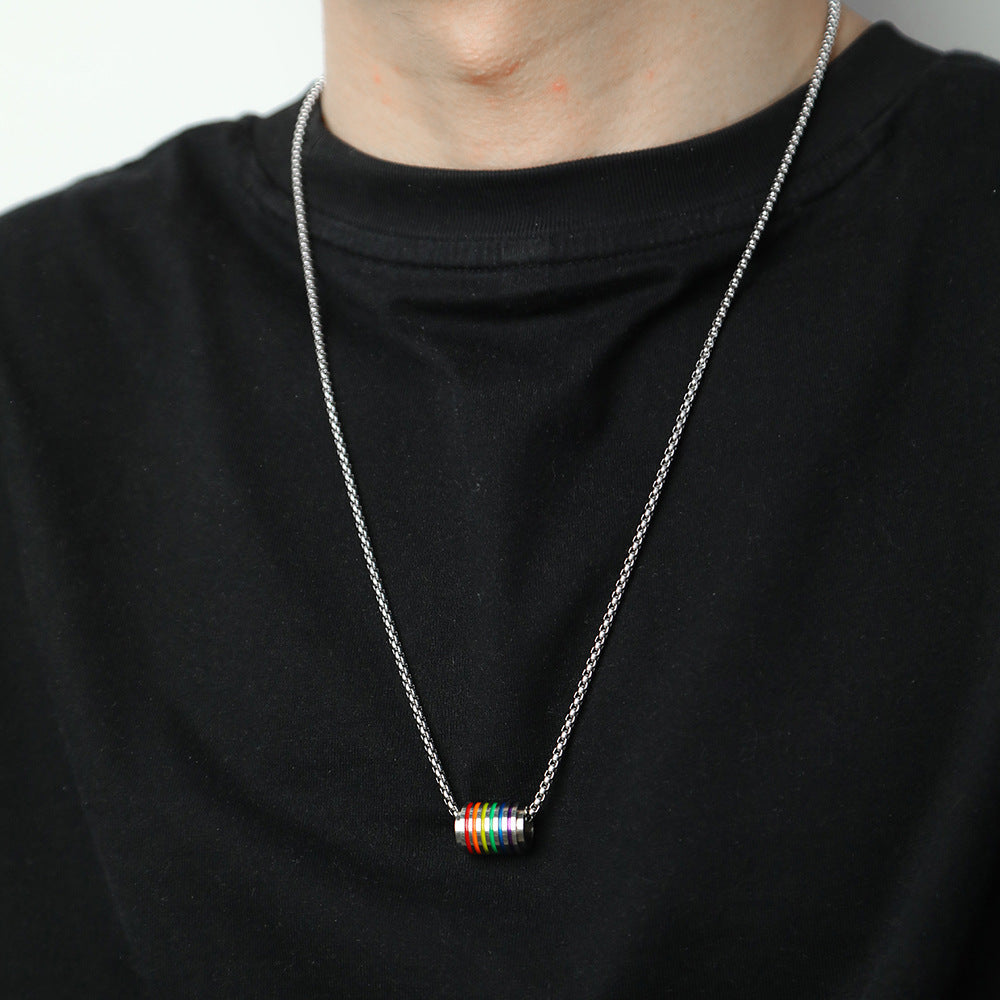 Digital Titanium Steel Small Waist Rotating Stainless Ornament Couple Necklaces