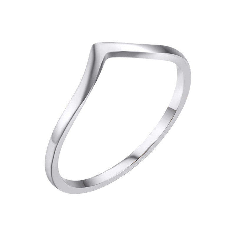 Women's Peach Heart Shaped Love Titanium Steel Glossy Rings