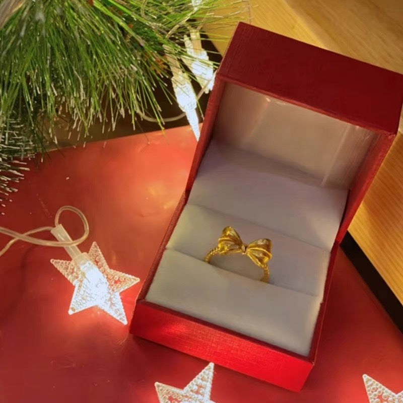 Bow Female Niche Design Trendy Princess Rings
