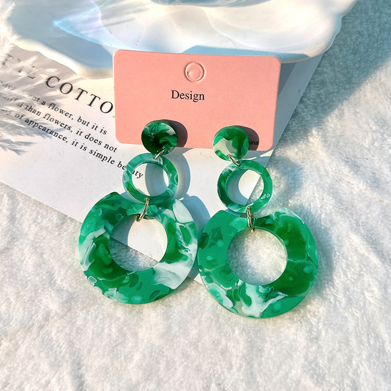 Fashion Design Candy Color Chain Female Dopamine Rings