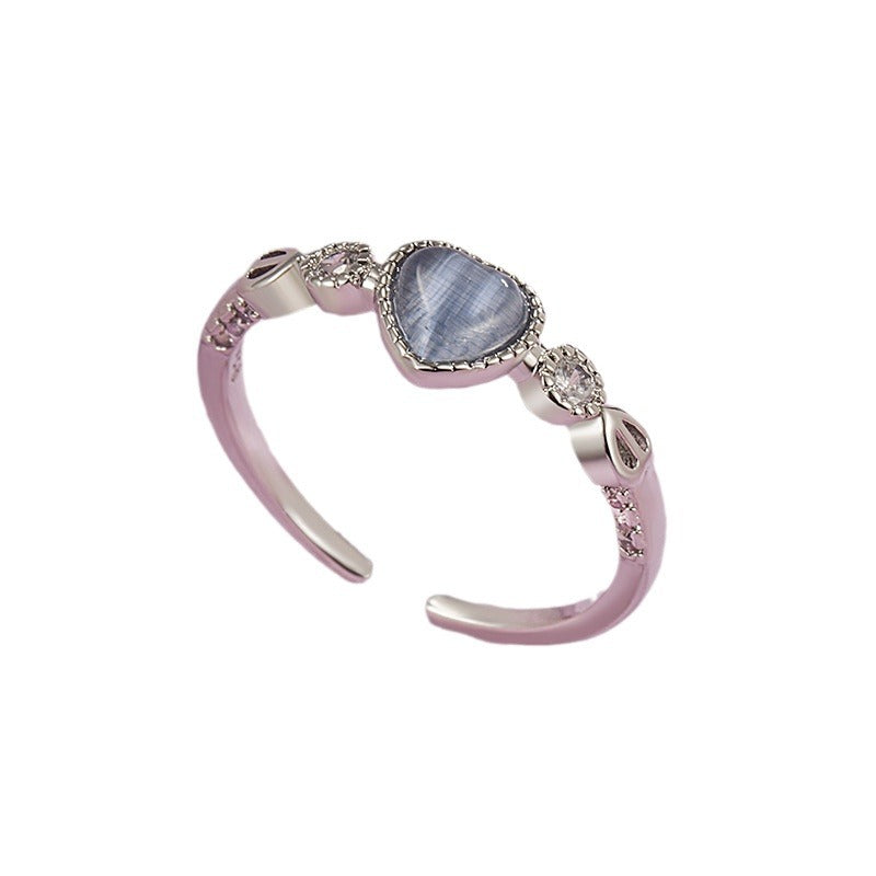 Women's Heart-shaped Open Design Daily Cold Style Rings