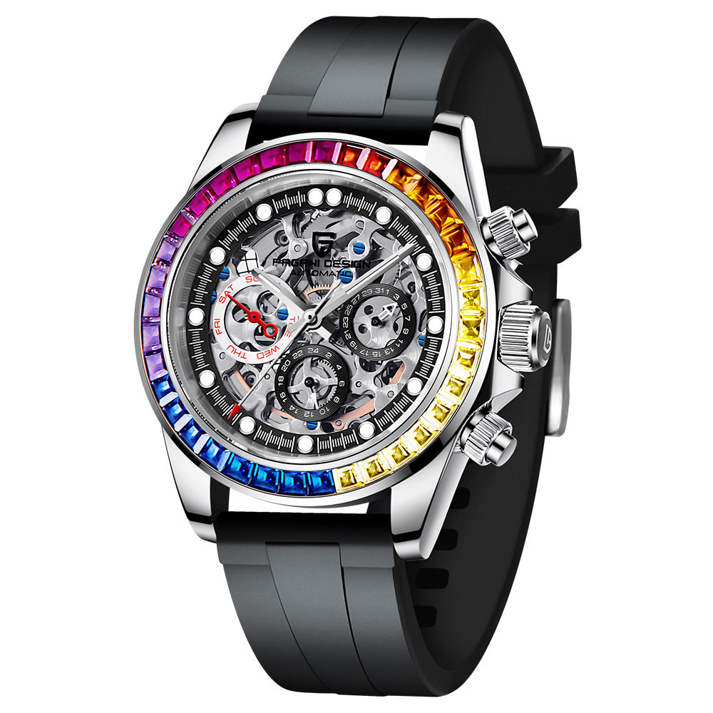 Men's Watch Automatic Hollow Movement Stainless Steel Mechanical Watches