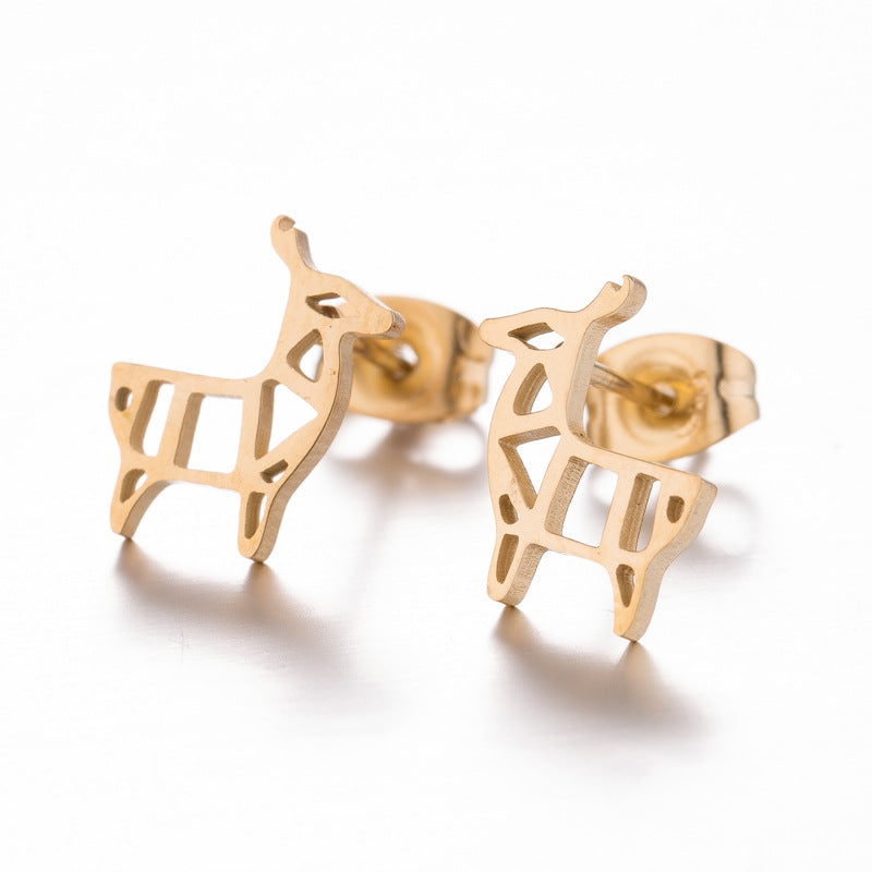 Aloofness Style Stainless Steel Cute Small Animal Fashion Earrings