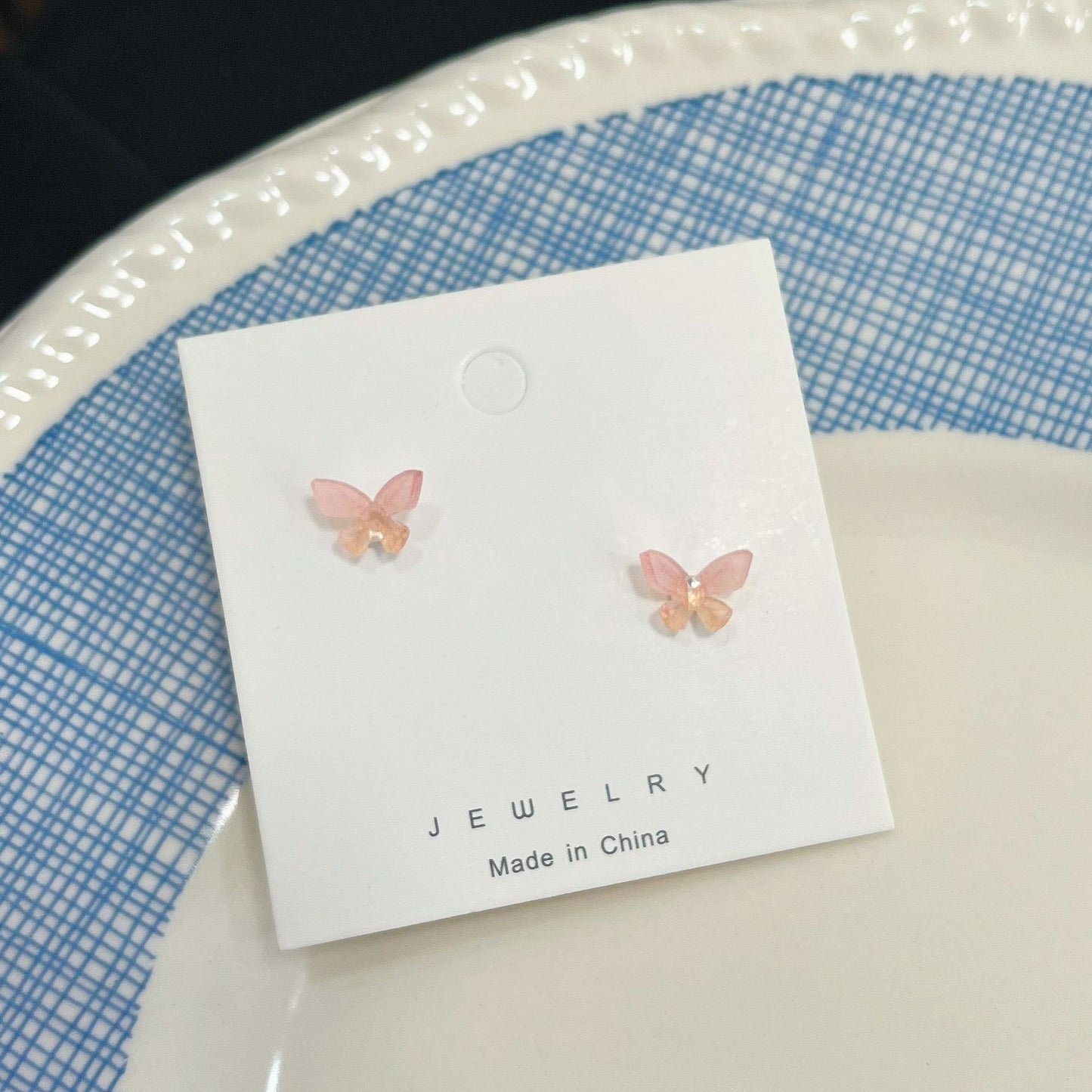 Fairy Three-dimensional Butterfly Suit Sier Small Earrings