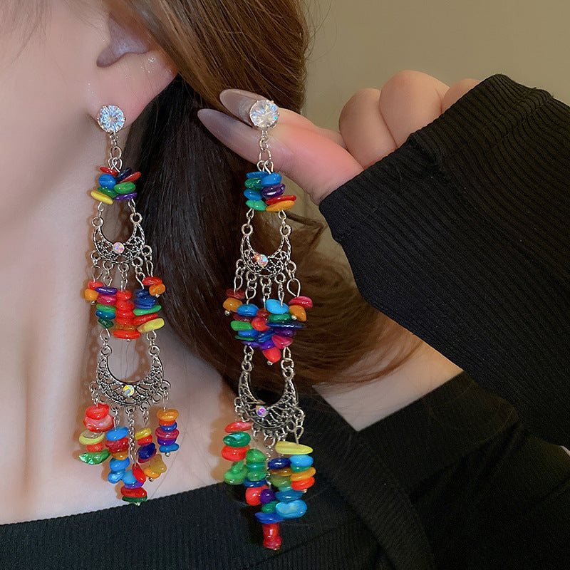 Sier Needle Ethnic Style Artificial Crystal Rings