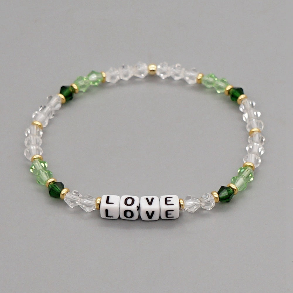 Women's Bohemian Style Crystal Letter Simple Personality Bracelets