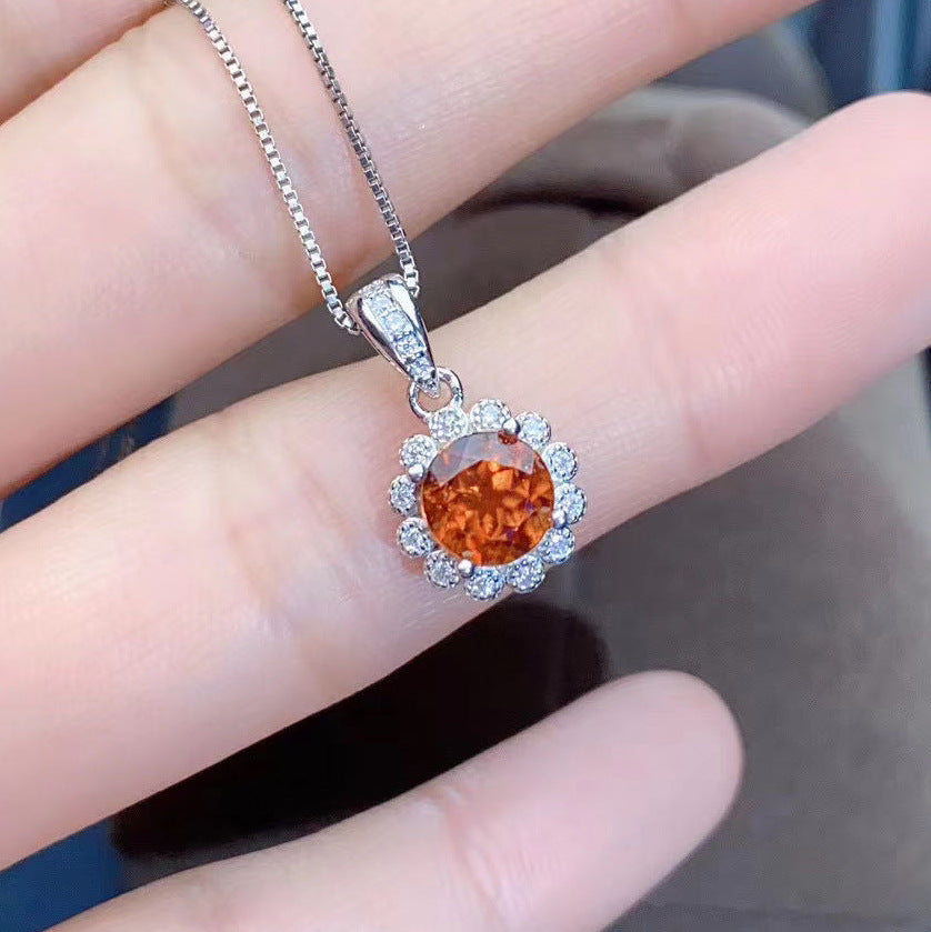Sunflower Live Orange Zircon Colored Gems Open Rings