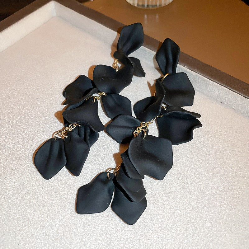 Needle Black Crystal Geometric Ear Minority Fashion Temperament Entry Earrings