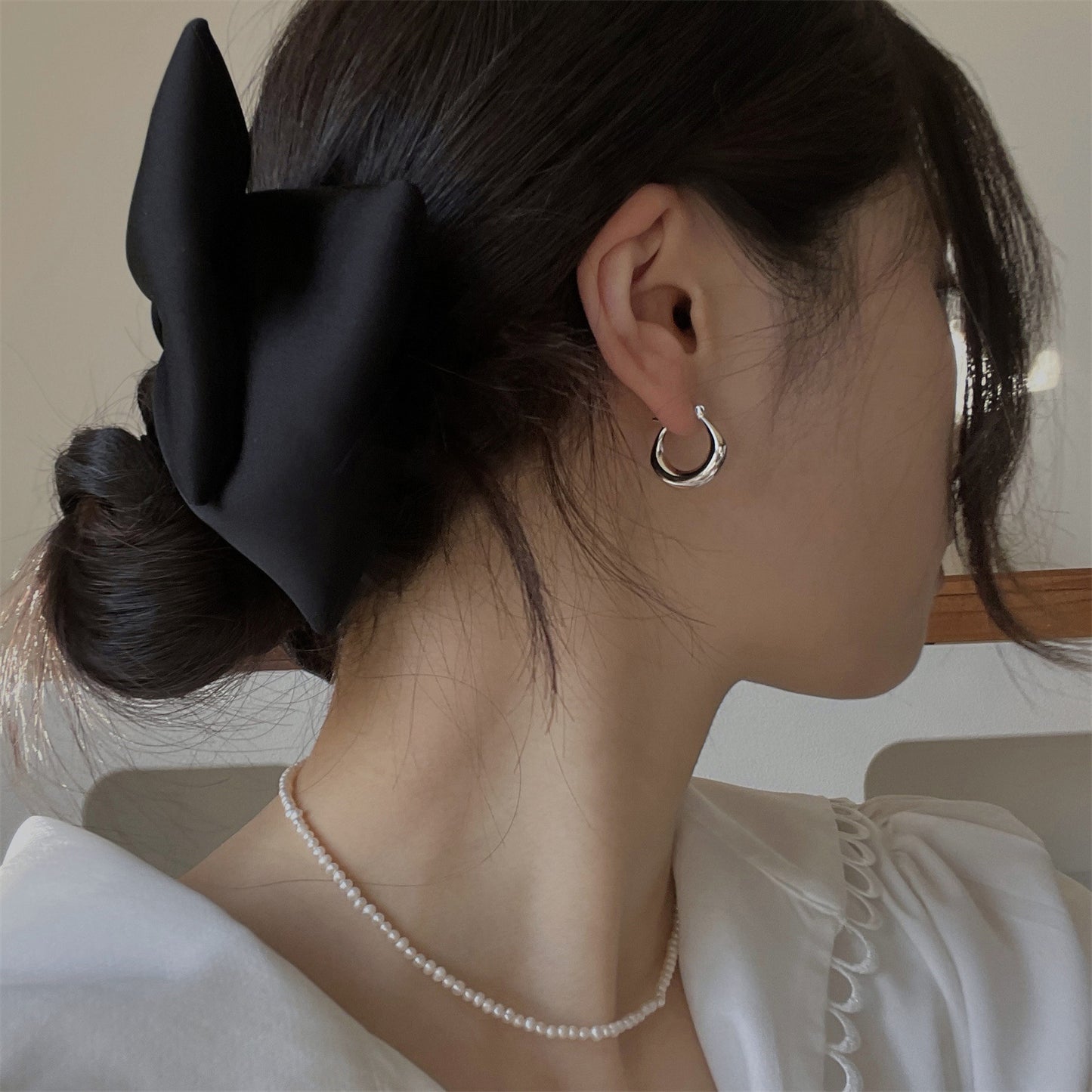 Women's Fashionable Cute Simple High-grade Sier Needle Exquisite Earrings