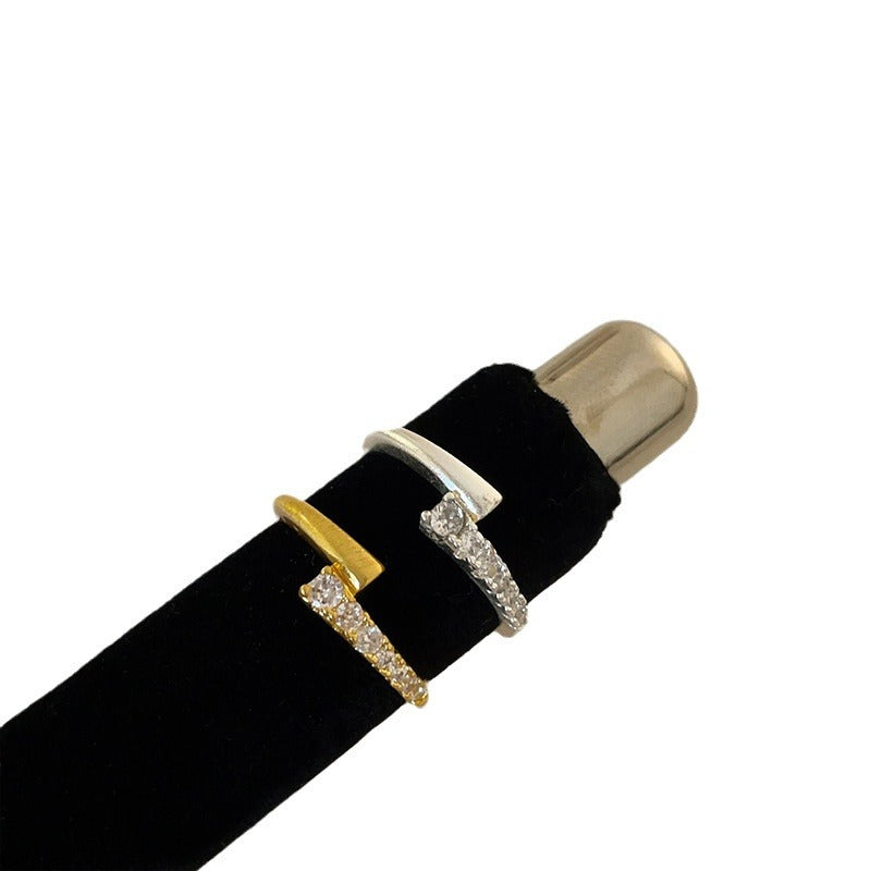 Women's Cross Zircon Matte Metal Light Luxury Rings
