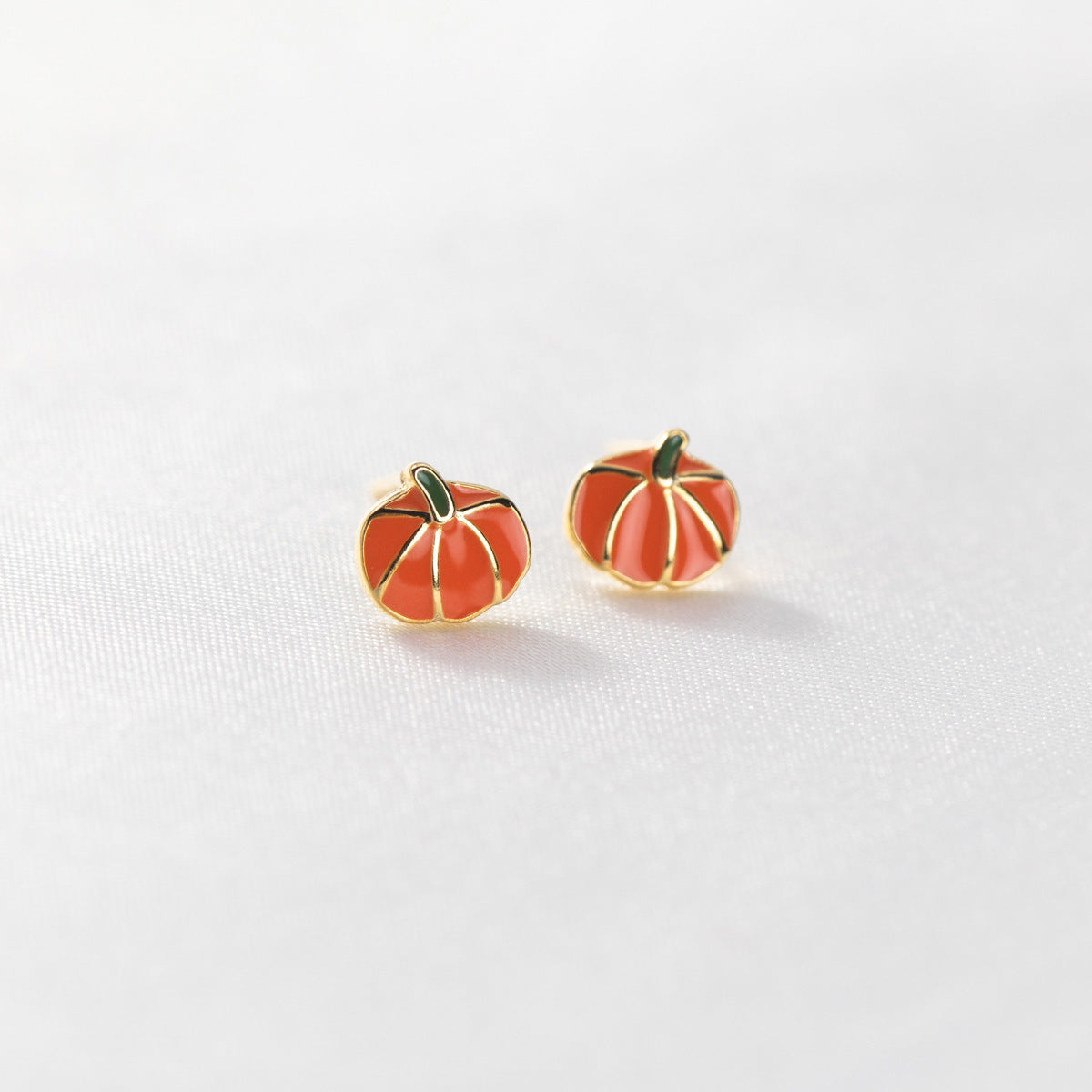 Women's Life Series Sweet Epoxy Small Pumpkin Earrings