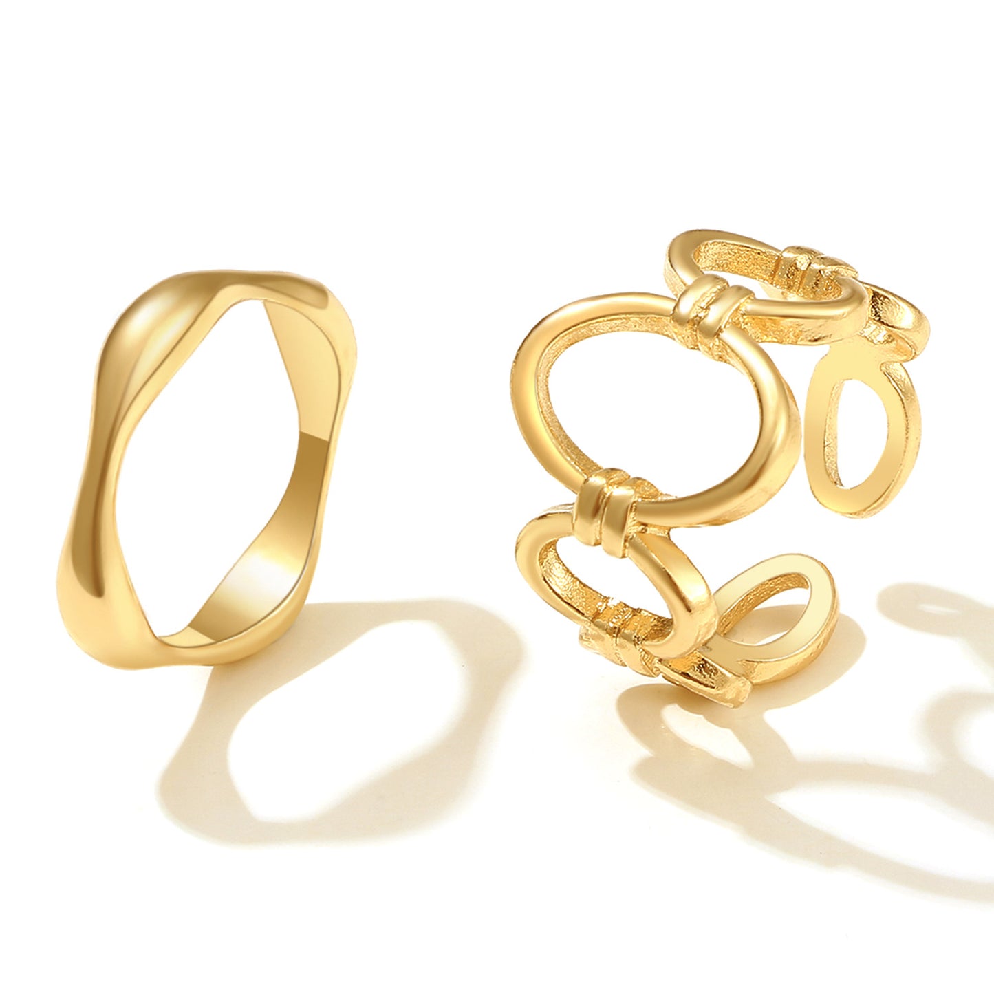 Fashion Simple Hollow Alloy Irregular Design Rings