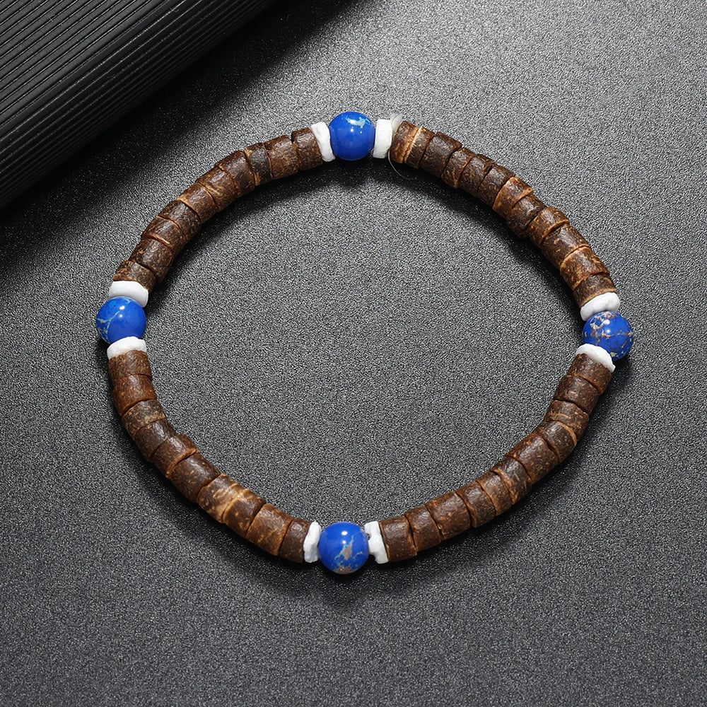 Ornament Simple Coconut Shell Natural Turquoise Bracelets