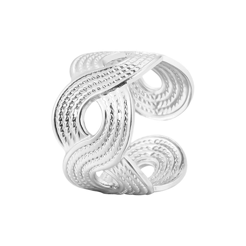 Women's & Men's Stainless Steel For Titanium Open-end Index Rings